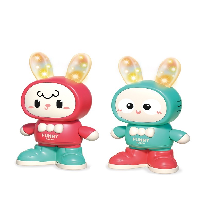 Lighting Electric Simulation Swing Dancing Sound Light Rabbit Toys. 