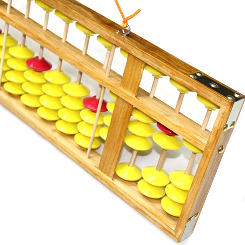 Chinese Abacus 13 Column Wood Hanger Big Size Non-Slip Abacus Chinese Soroban Tool In Mathematics Kids Math Education Toy 58Cm. 