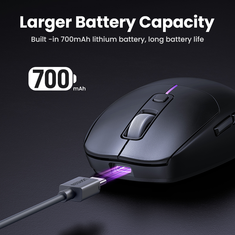 UGREEN Gaming Mouse 5000DPI Wireless Mouse Bluetooth 5.0 2.4G Wired Rechargeable Mice Ergonomic Design For MacBook PC Laptops Mac. 