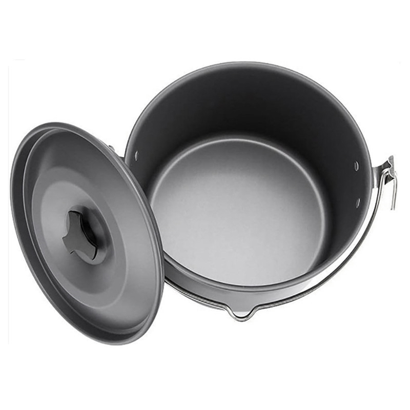 Picnic Hanging Pots Aluminum Alloy Cooking Pot 4.5L Compact Camping Pot for Hiking Backpacking Picnic