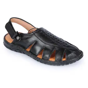 Comfortable Black Leather Sandals For Men Jsv 0102 Buy Online At