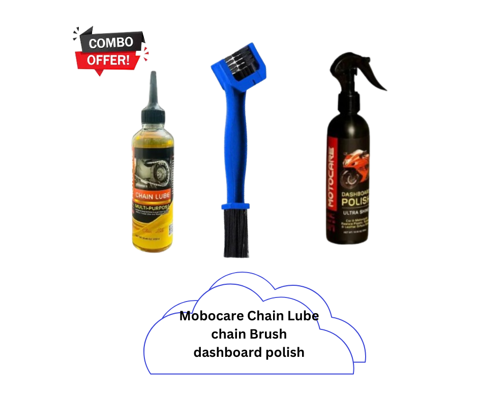 Motocare Dashboard, Chain Lube, chain Brush Combo-2 for Bike