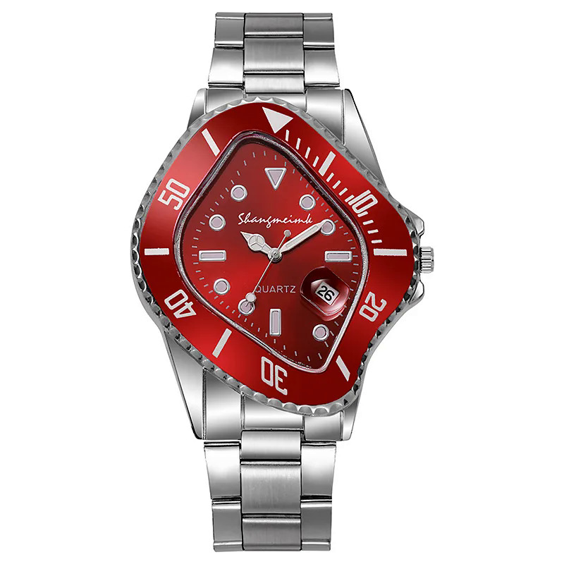 【NShisasN】Watch for Men Unusual Conceptual Crash Melting Twist Shaped Case Quartz Wristwatch Male Man Rhombic Green Clock Reloj Hombre. 
