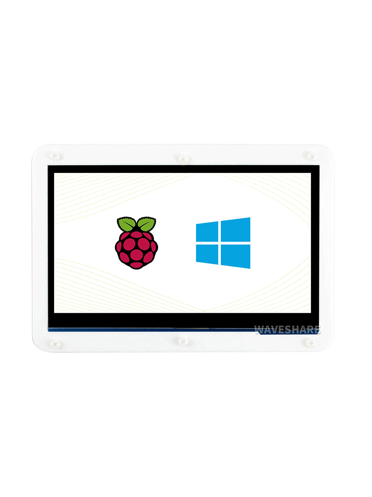 Micro Snow Raspberry Pi 5/4b/3b+7-inch display screen HDMI touch screen HDMI LCD with black and white shell. 