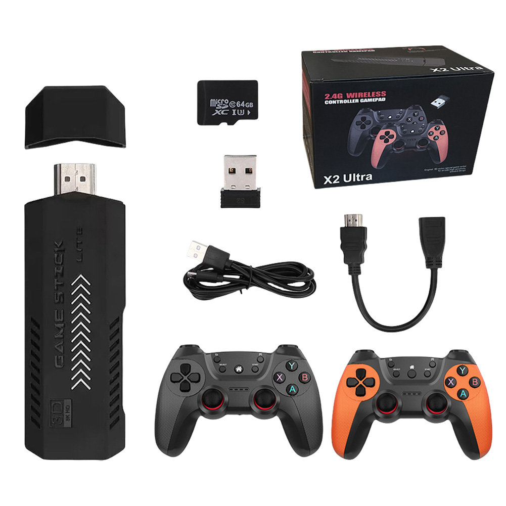 X2 Ultra Video Game Stick Console 4K HDMI-compatible Output 35000+Games 2.4G Wireless Controller 35000+Games Handheld Emulators