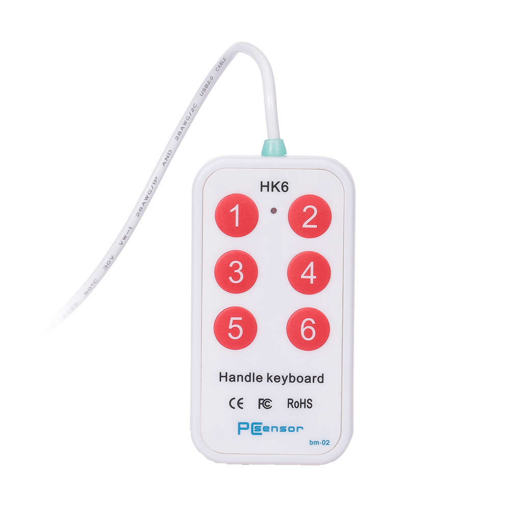HK_6 USB Handle Keyboard 6 Buttons Handle Keyboard with 6 Shortcuts Support Custom Button Settings for Multimedia Teaching. 