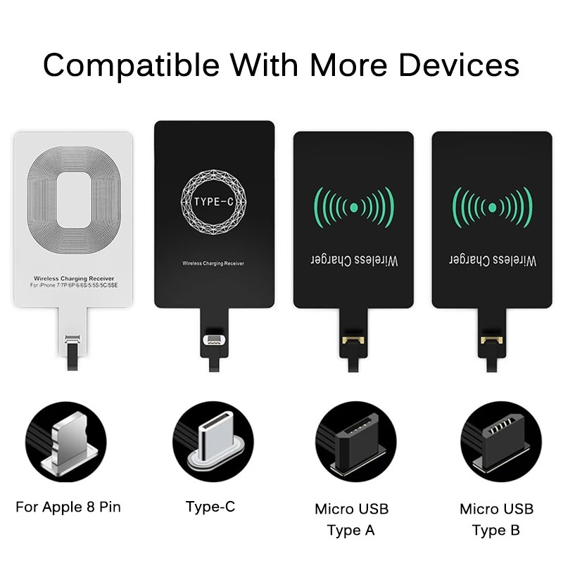 Qi Fast Wireless Charging Receiver for Samsung A70 Huawei Mate 20 P9 P10 P20 Pro 5v 1a Usb Type C Wireless Charger Reciever. 