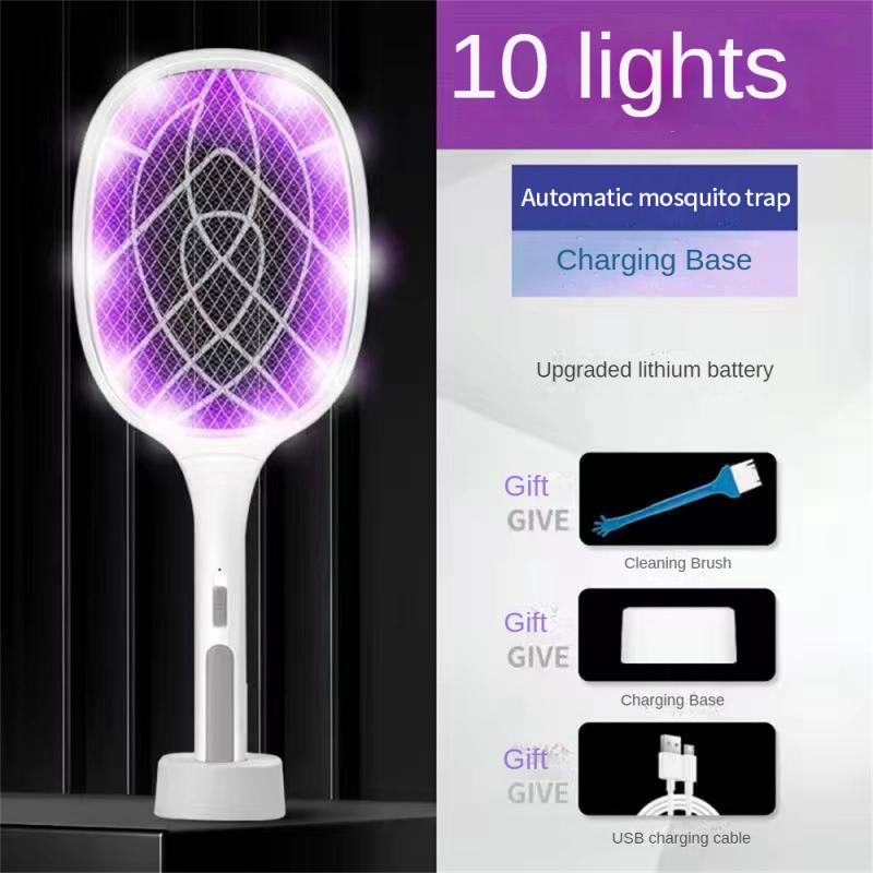 Mosquito-killing swatter, insect-repellent device, racquet, rechargeable with ultraviolet rays to kill flies, fly swatter killer IN 1 electric. 