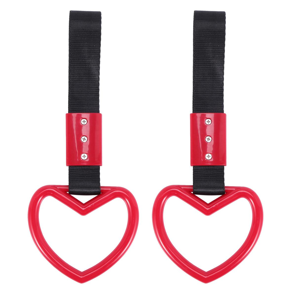 【3C VictoryEagle】2X Heart Tsurikawa for Subway Bus Handle Strap Charm Drift Universal