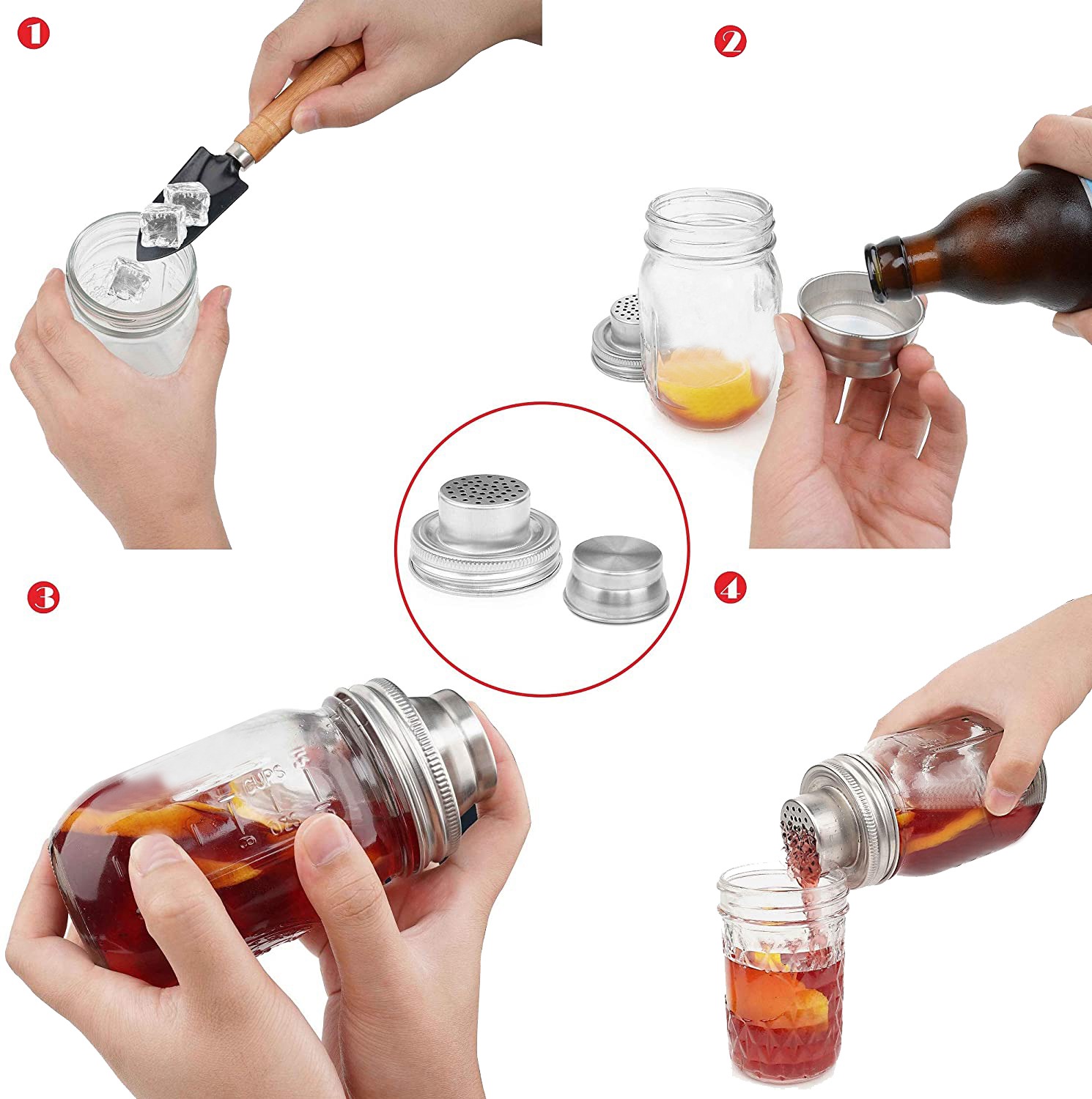 8 Packs Mason Jar Shaker Lids, Shaker Top for Regular Mason Jar, Shaker Lids for Mini Mason Jars. 