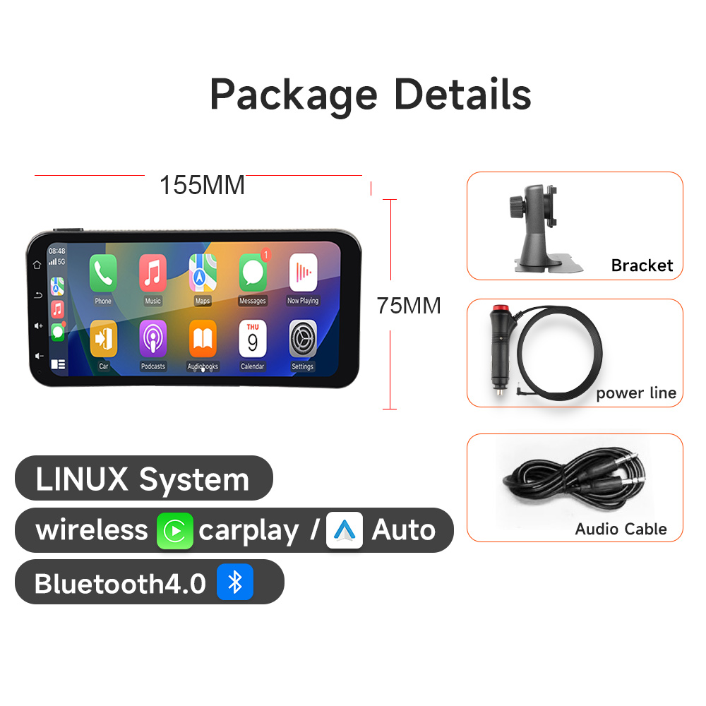 JIUYIN 6.25 Inch Touch Screen Universal Car Radio Multimedia Navigation Wireless CarPlay Android Auto Bluetooth Music Player. 