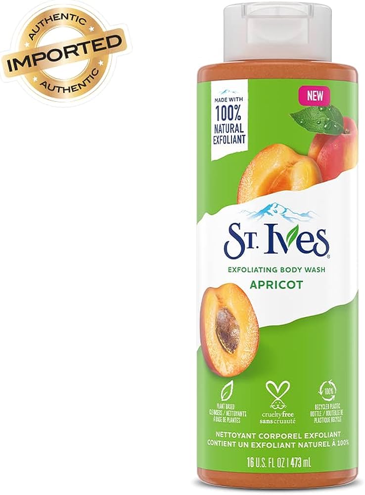 Amazon.com : St. Ives Exfoliating Apricot Body Wash/Shower gel For Women|  100% Natural Extracts | Cruelty Free | Paraben Free |473ml, White : Beauty  & Personal Care
