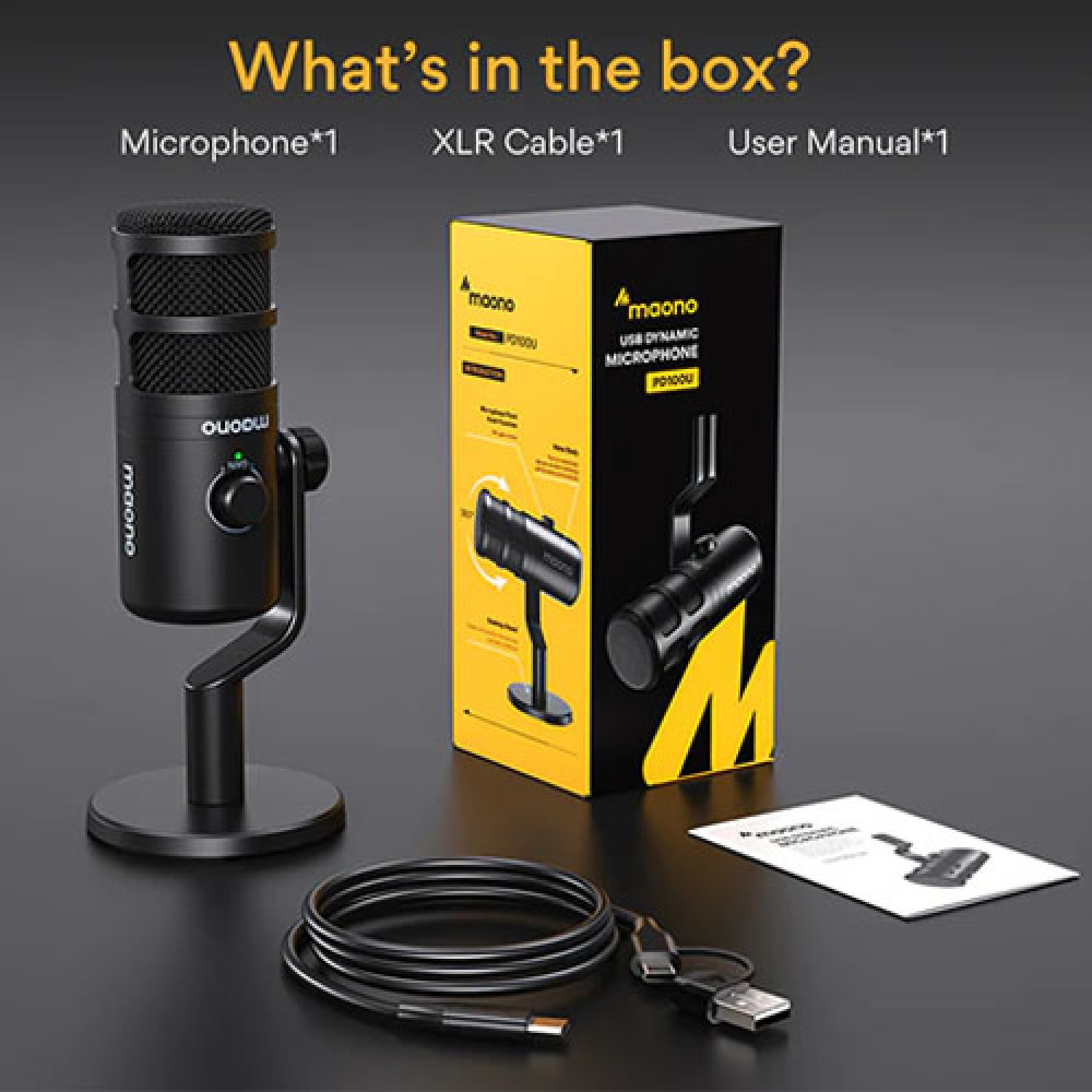 MAONO PD100U Dynamic USB Microphone. 
