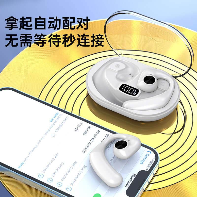 J11 Non In Ear TWS Bluetooth Earphones with Wireless Noise Reduction for Running, Painless Wearing, Extra Long Range. 