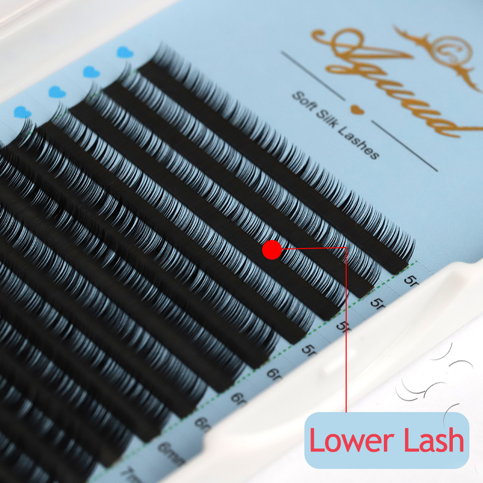 AGUUD Bottom Lower Lashes 5-7mm Mix B/C Curl Under Eyelash Short Mink Eyebrow Faux Mink Lower Lash Individual Eyelash Extensions