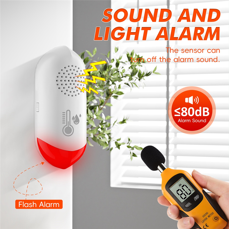 WIFI Temperature and Humidity Sensor Furnishing Temperature and Humidity Detector Intelligent Temperature Humidity Alarm. 
