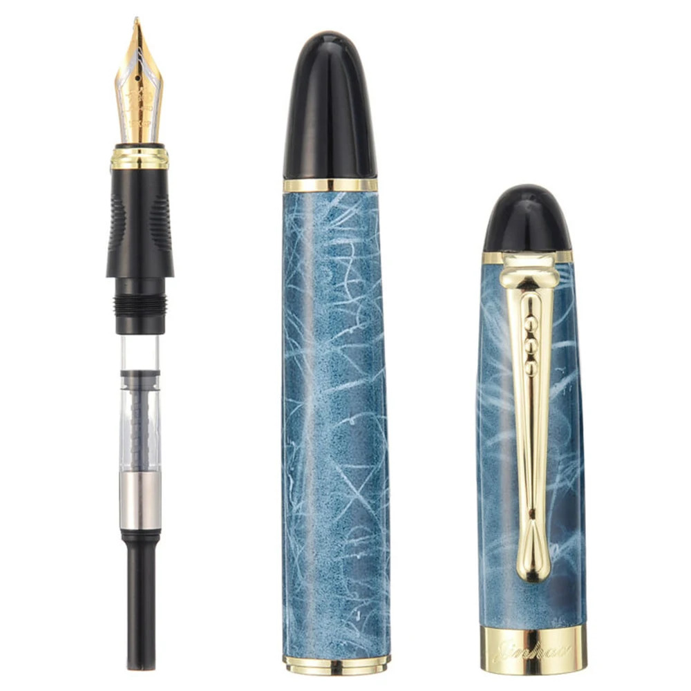 【WSJJ Store】Marble Chunky Medium Flex Nib Fountain Pen Office. 
