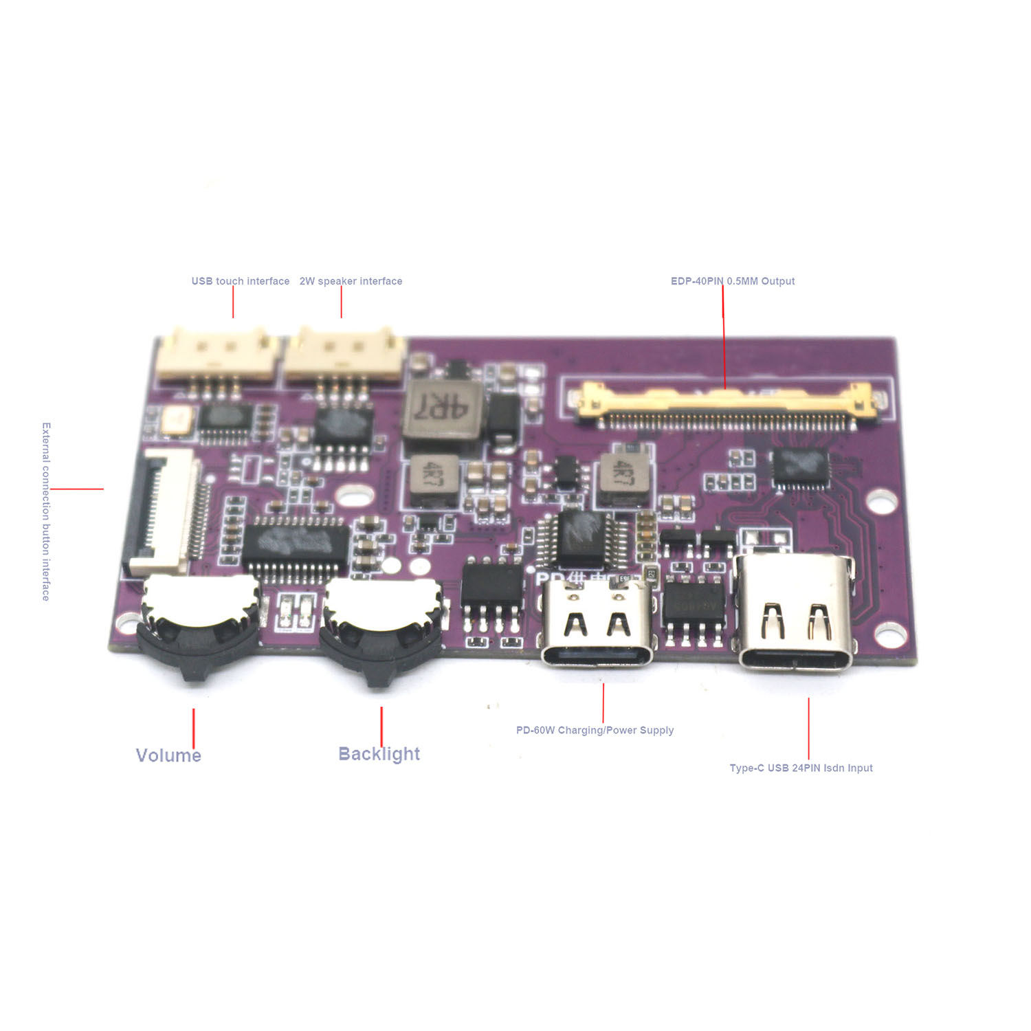 30PIN 40PIN USB Type-c To EDP Driver Board LCD Projection Screen Conversion 2K 4k 60HZ Portable LCD Display Screen EDP Cable. 