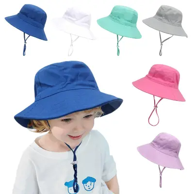 0-8 Years Anti UV Neck Ear Cover Outdoor For Girls And Boys Summer Kids  Beach Caps Kids Bucket Cap Baby Sun Hat