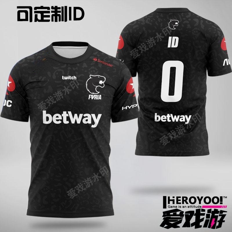 Customized Black Panther FURIA Team Uniform CSGO Can Customize ID Clothes Short-sleeved T-shirt Professional E-sports Suit Brazi. 