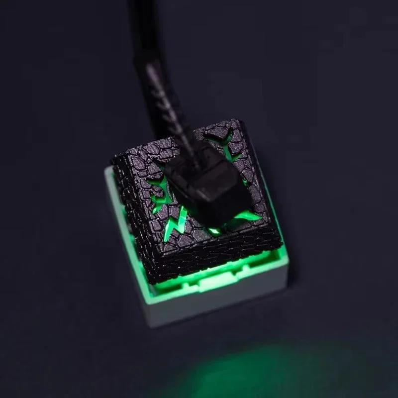 3D Stereoscopic Keycaps 2In1 Thor Hammer Resin Keycap Magnetic Transparent Keycap ESC Mechanical Keyboard Keycap. 