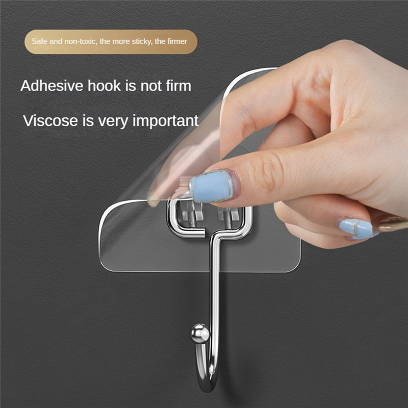 15 PCS Adhesive Hooks Waterproof Transparent Hooks for Hanging