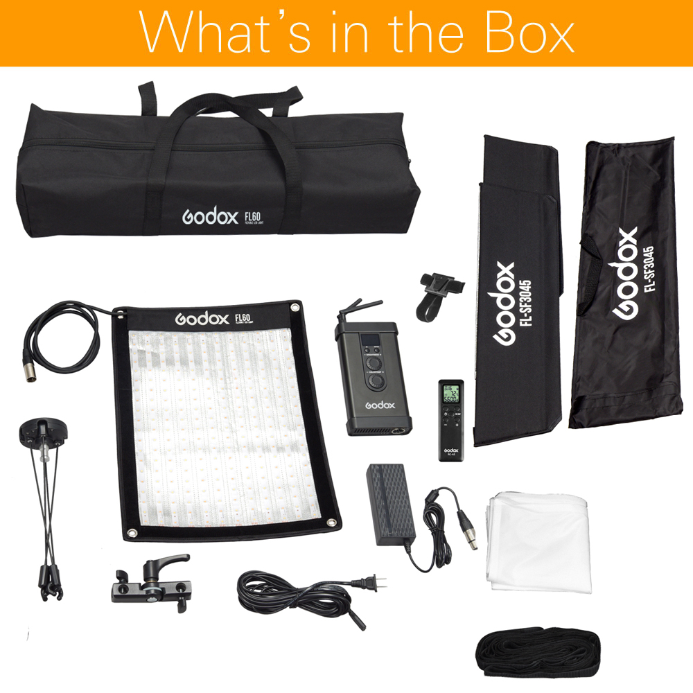 Godox FL100 100W Taşınabilir LED Video Işığı Katlanabilir Kumaş Lamba Petek Izgara Softbox + Stüdyo Çekimi için Uzaktan Kumanda. 