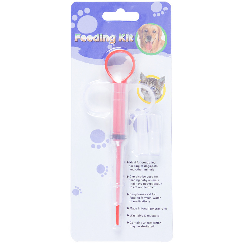 Factory Shipment Pet Dog Feeder Dog and Cat Feeder Double-head Feeder Can Feed Anthelmintic Tablets Feeder. 