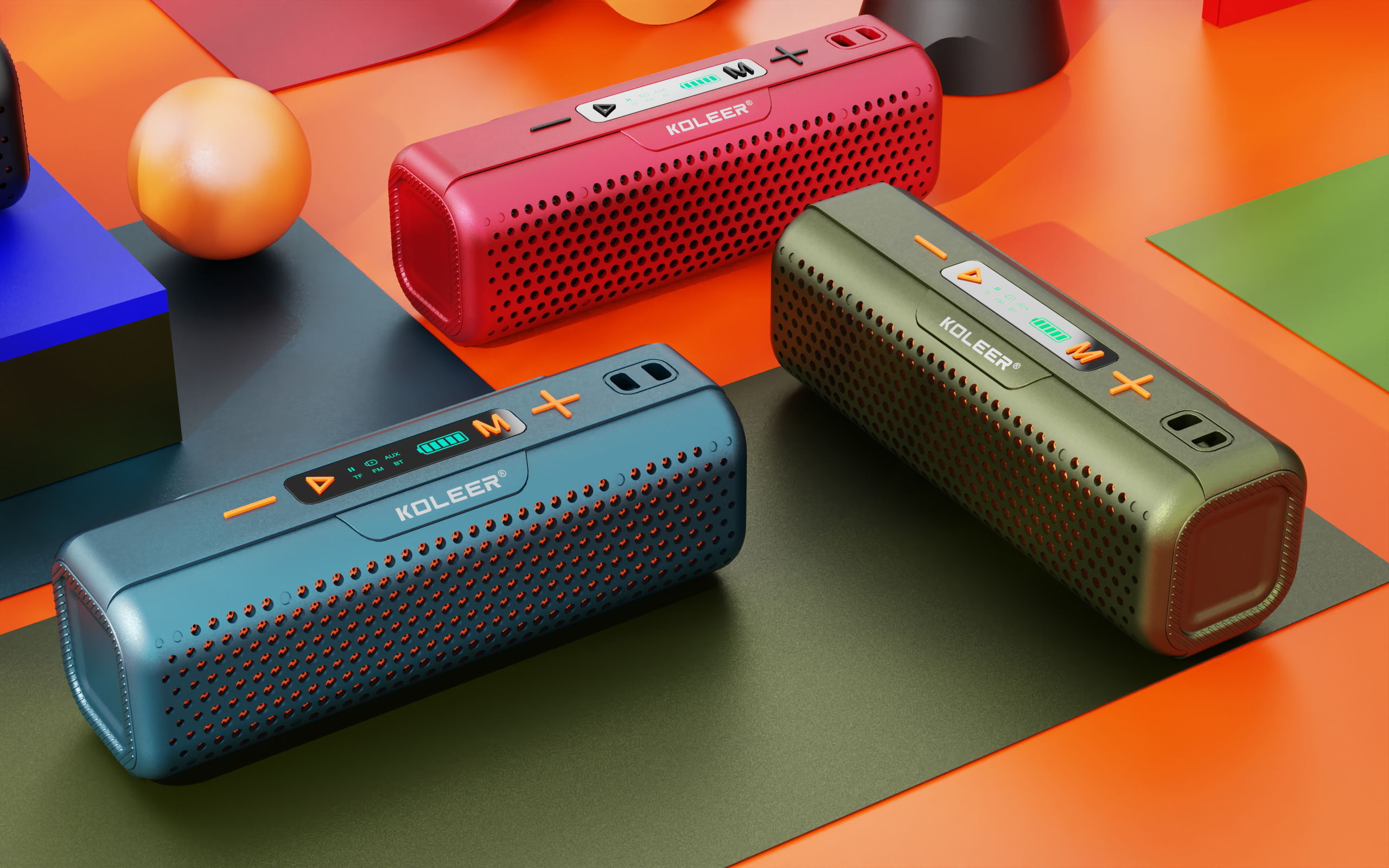 KOLEER S883 Bluetooth, AUX, USB & SD Card Supported Hi-Fi Sound Deep Bass Wireless Speaker With FM Radio