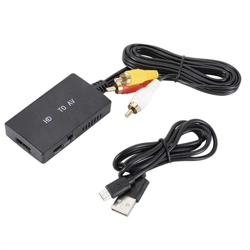 HDMI to AV Video Converter Computer Projection to Tv Adapter Converter for HD Signal Products Connecting RCA Signal Products. 