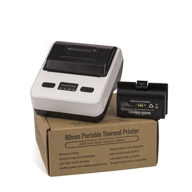 3inch (80mm) Portable POS Printer | Direct Thermal Receipt Printer with ESC POS | Bluetooth & USB, High-Speed 80-90mm/s Printing, Long-Lasting Battery | Compatible with iOS, Android & Windows, Ideal for Retail & Restaurants Bill Printing. 