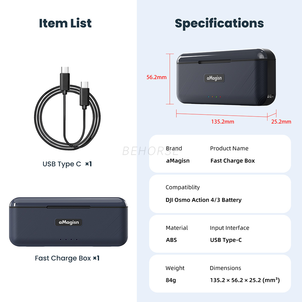 Charge Case Box For DJI Action 4 Battery Fast Charge Hub Protective Case For DJI Action 3/4 Sports Camera Accessories. 