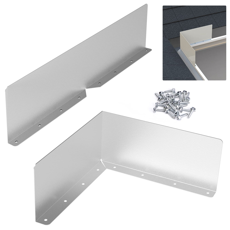 6 Pcs Gutter Valley Splash Guards,Rain Gutter Valley Roofing Gutter Guards, Diverter Roof Rain Diverter For House Easy Install Easy To Use Silver. 