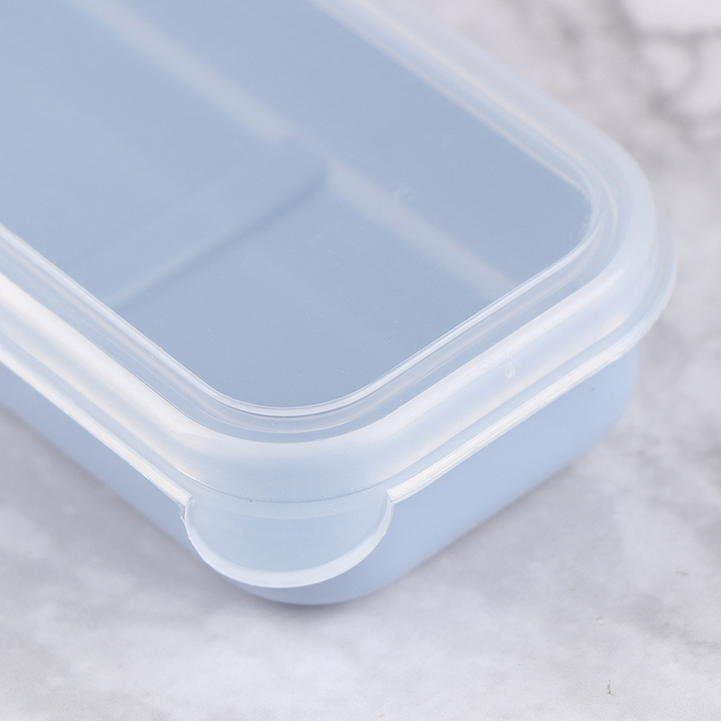 Reusable Practical Transparent Cover Wheat Straw Cutlery School Tableware Box. 
