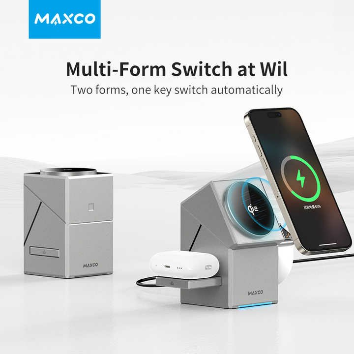 Maxco MW11 Geometry Qi2 3 in 1 Wireless Charger