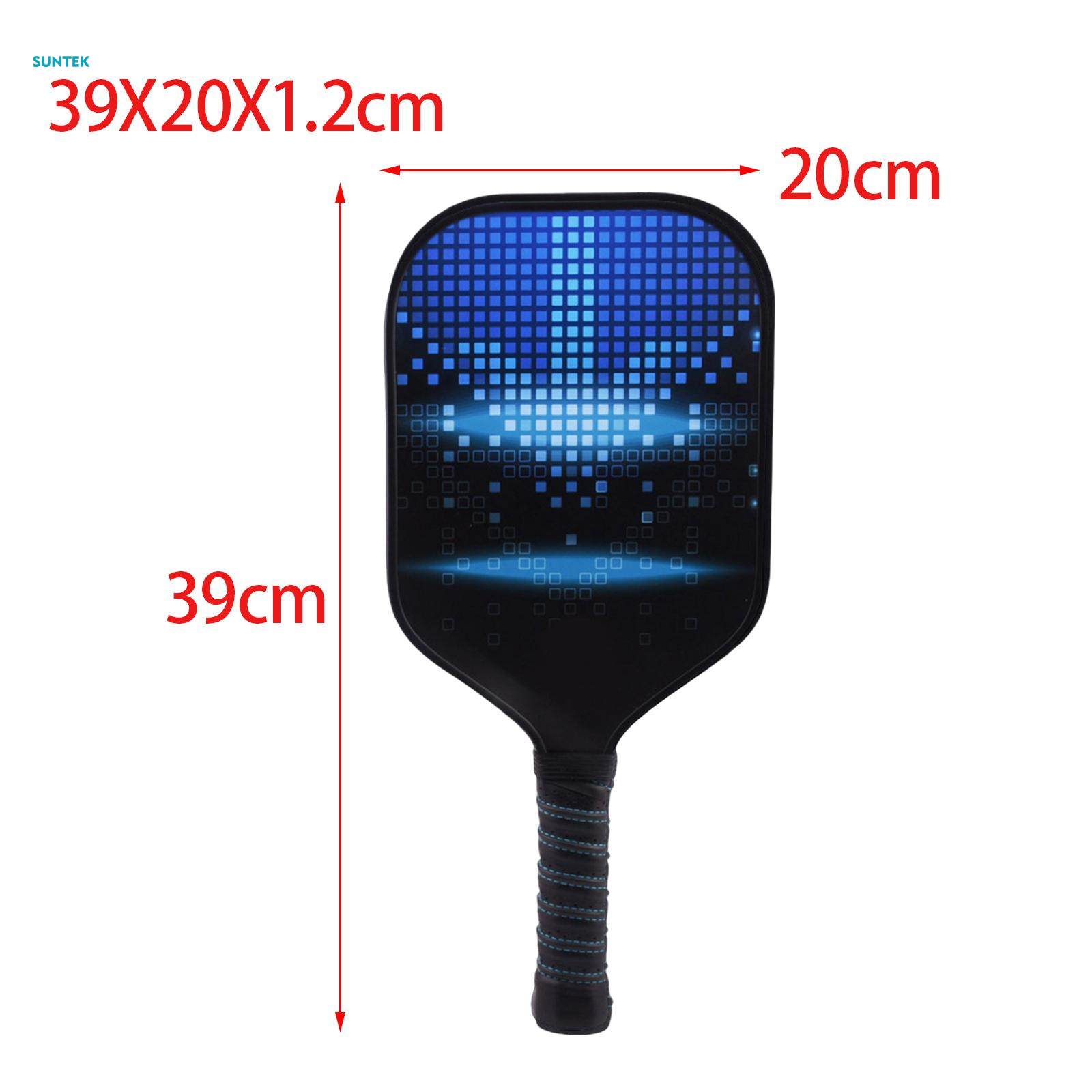 Pickleball Paddle, Fiberglass Surface Polypropylene Honeycomb Core, Anti Slip Sweat Absorbing Grip, Portable Carry Bag. 