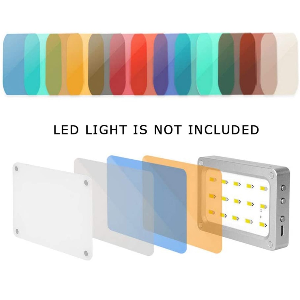 20 PCS Selens Camera Flash Gels Transparent Color Correction Balance Lighting Filter Kit For Photo Studio Camera Accessories. 
