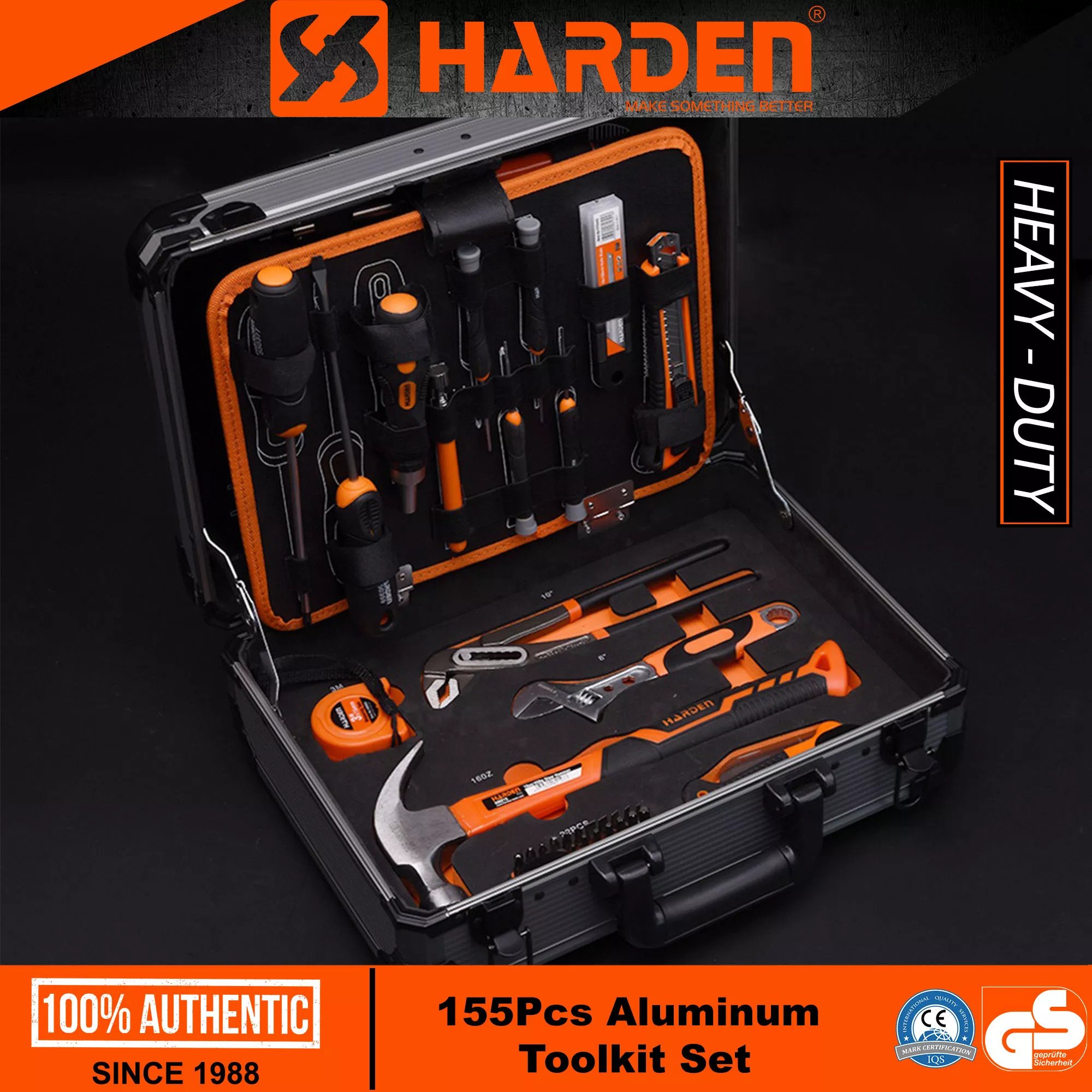Harden 155Pcs  Professional HAND Tools Set In Aluminium Case Germany Design Electrical Hand Tool Set Household Tools Set 510703