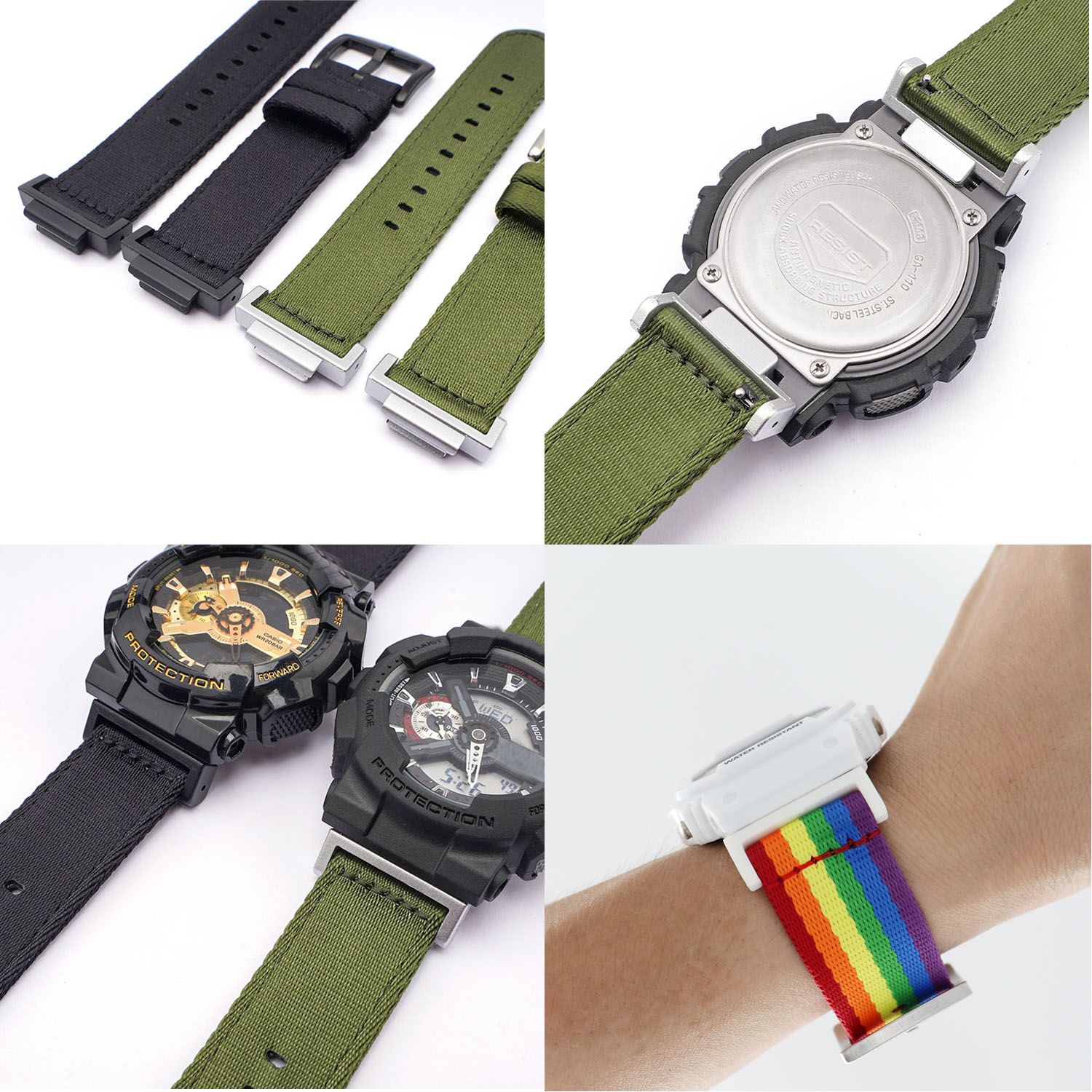 Watch Strap Connector for Casio G-SHOCK DW5600 6900 8900 GA110 Hard PC Adapter 22mm to 16mm Watchband DIY Converter with Tool. 