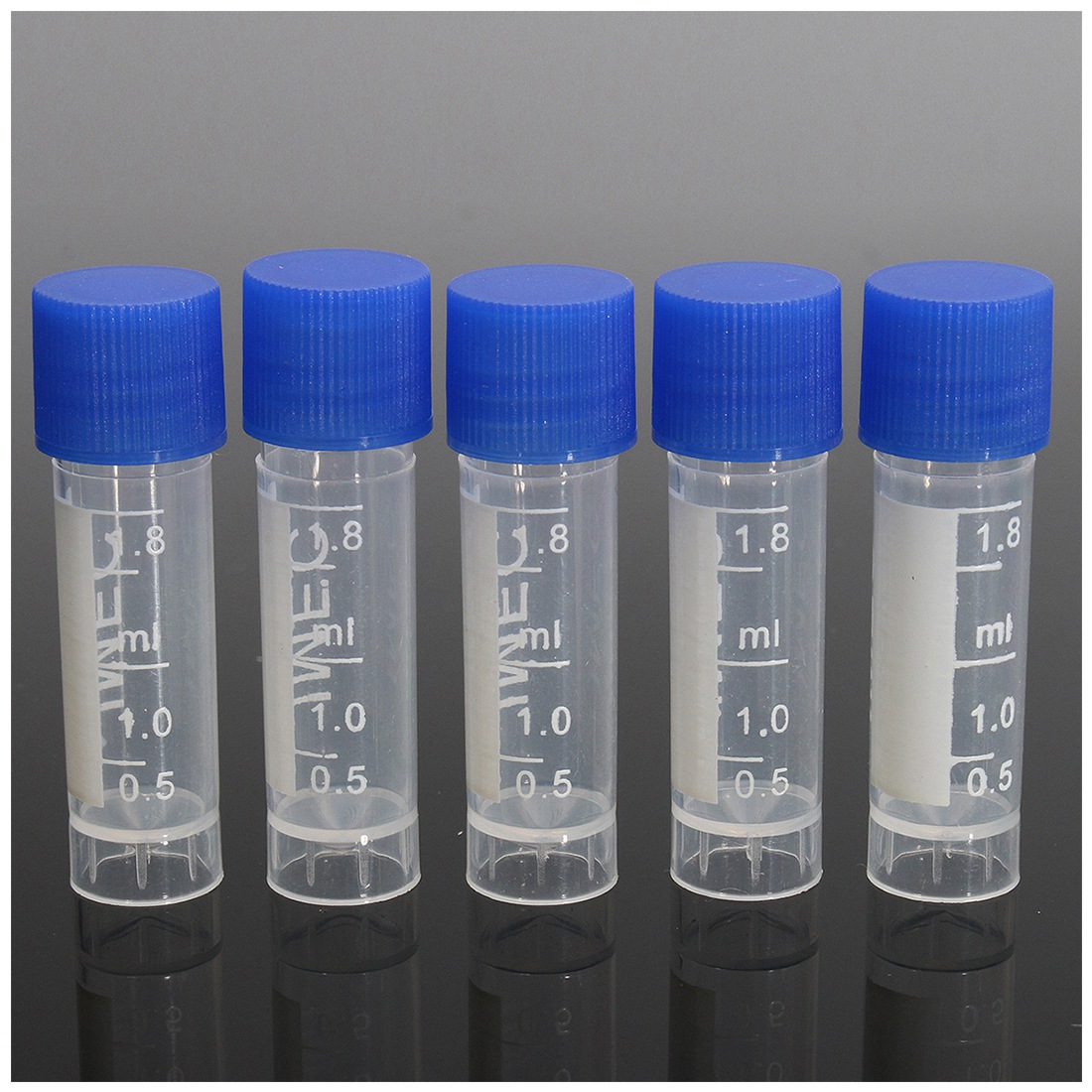 50Pcs 1.8ml Plastic Graduated 0.063oz Cryovial Test Tube Sample Pipe With Seal Cap , Plastic Cryovial Test Tube. 