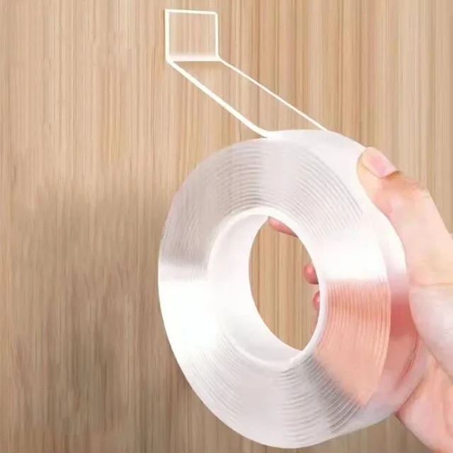Nano Adhesive Tape, GXR Multipurpose Double Sided Transparent No-Trace Removable Glue Tape, 3M Washable Strong Gel Tape Anti-Slip Sticky Tape for Wall, Kitchen, Carpet, Photos Fixed. 