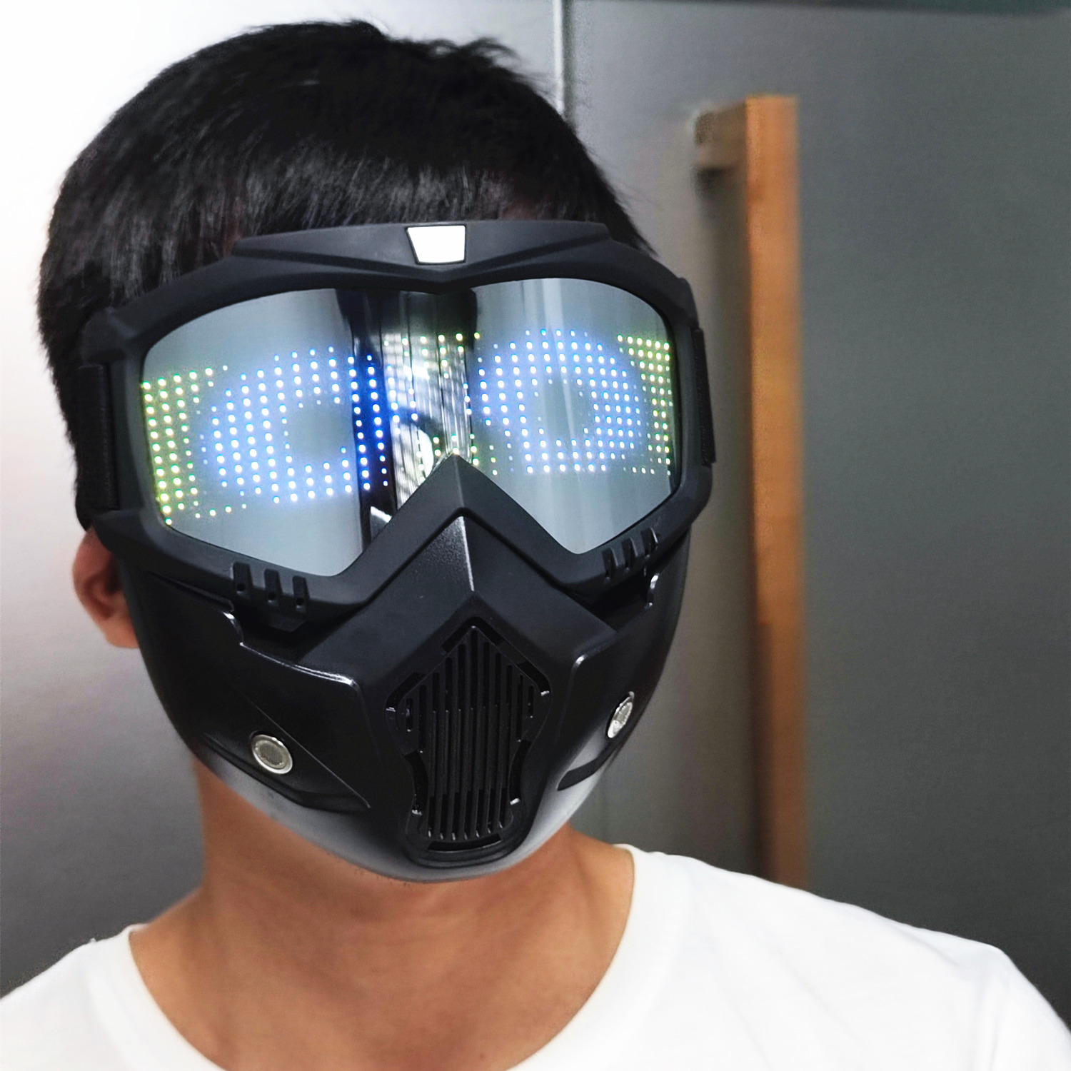 Bluetooth RGB Light Up Party Carnival Led Ski Goggles DIY LED Glasses Display Board Mask Screen Matrix Gift Toys