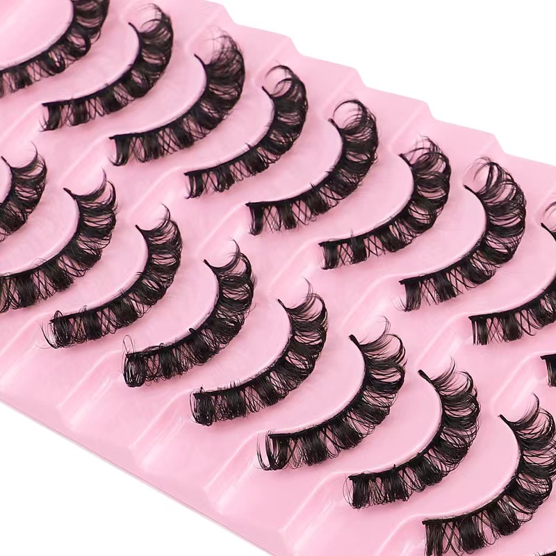 New 10Pairs Lashes DD Curl 8-23mm Russian False Eyelashes Mink Eyelashes Reusable 3D Fluffy False Lashes Eyelash Extension Cilio. 