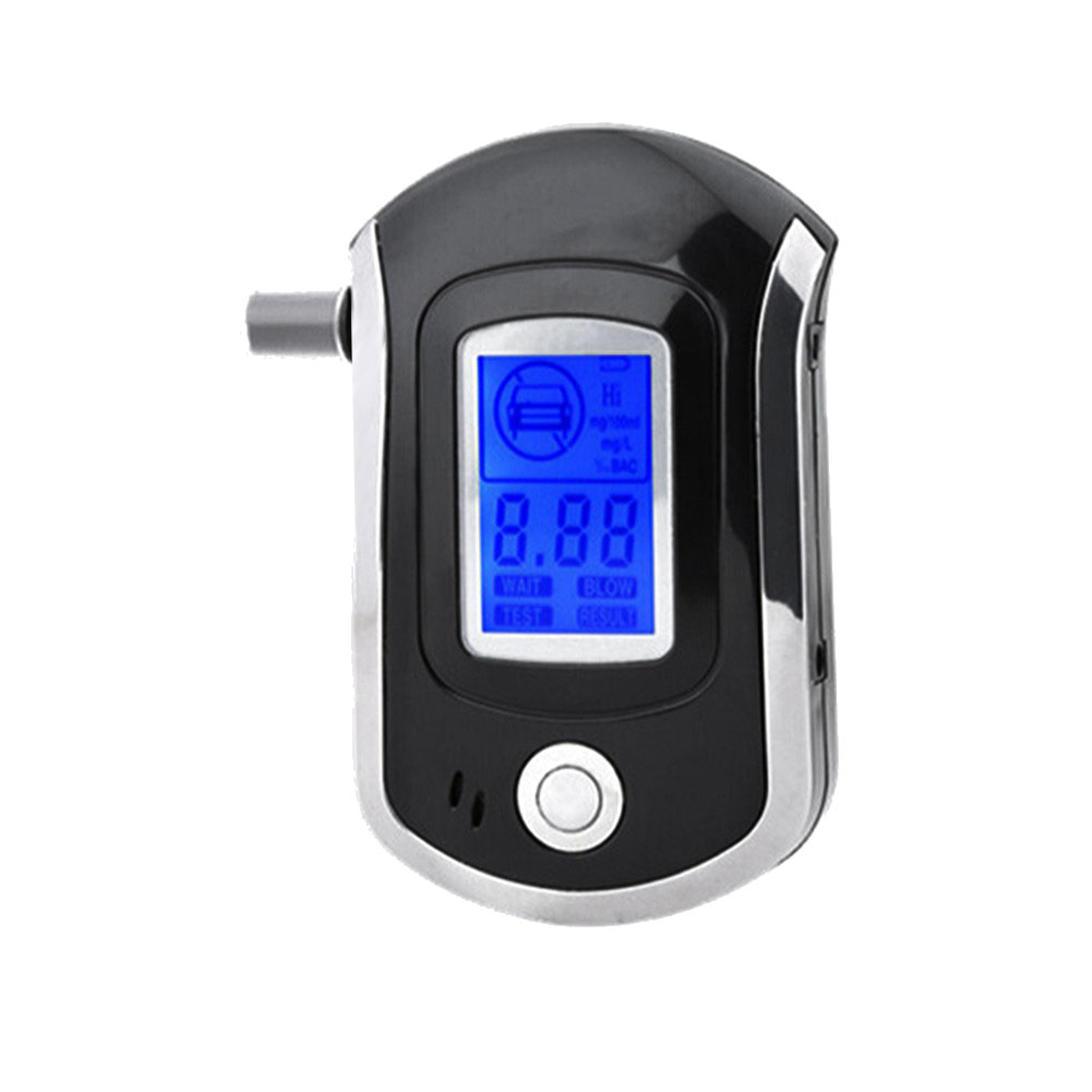 AT6000 Alcohol Tester with 10 Mouthpieces Professional Digital Breath Breathalyzer with LCD Display Screen. 