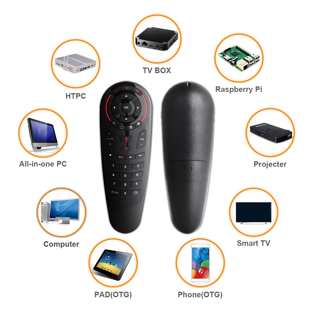 G30S Voice Air Mouse Universal Remote Control 33 Keys IR Learning Gyro Sensing Wireless Smart Remote for Android TV Box. 