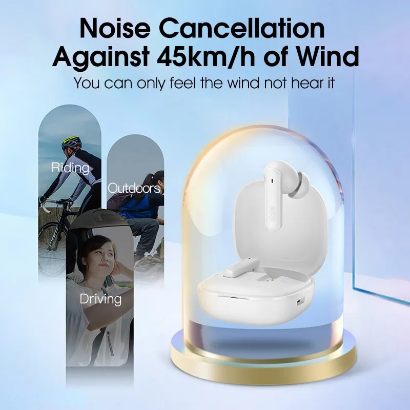 QCY HT05 ANC Wireless TWS Bluetooth 5.2 Earphones 40dB Active Noise Cancellation Headset in-Ear Mics Handfree Phone Earbuds. 