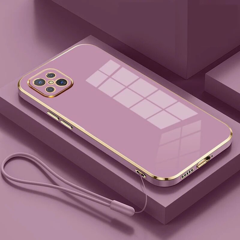 For Oppo Reno4z 5G Case OPPO Reno 4 Z Phone Case CPH2065 Case oppo reno4Z Reno4 z 5G Luxury Square Plating Shockproof Back Cover. 