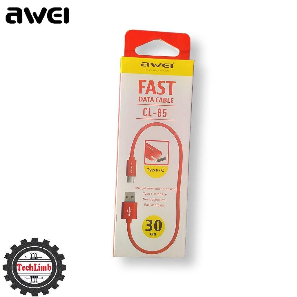 Mini Fast Charging Nylon Braided Micro, Type-C & Lightning Data Cable CL-85 30cm for Powerbank Use - TechLimb. 
