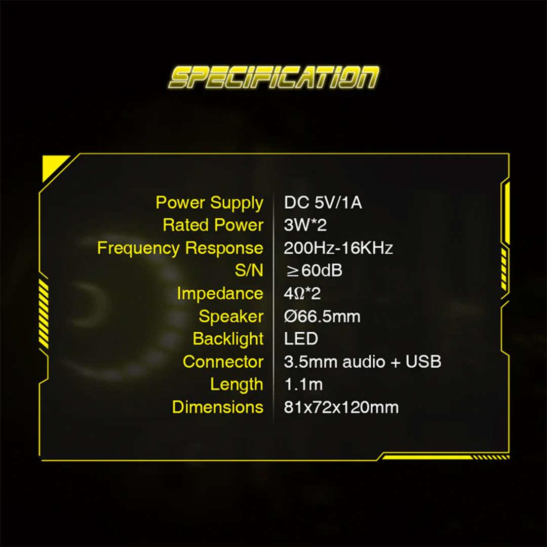 Micropack GS-02 Wired Rainbow 3.5mm and USB Gaming RGB Speakers. 