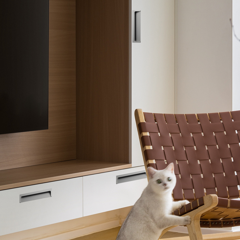 BON closet cabinet door concealed handle recessed groove concealed buckle concave sliding door handle hidden door handle. 